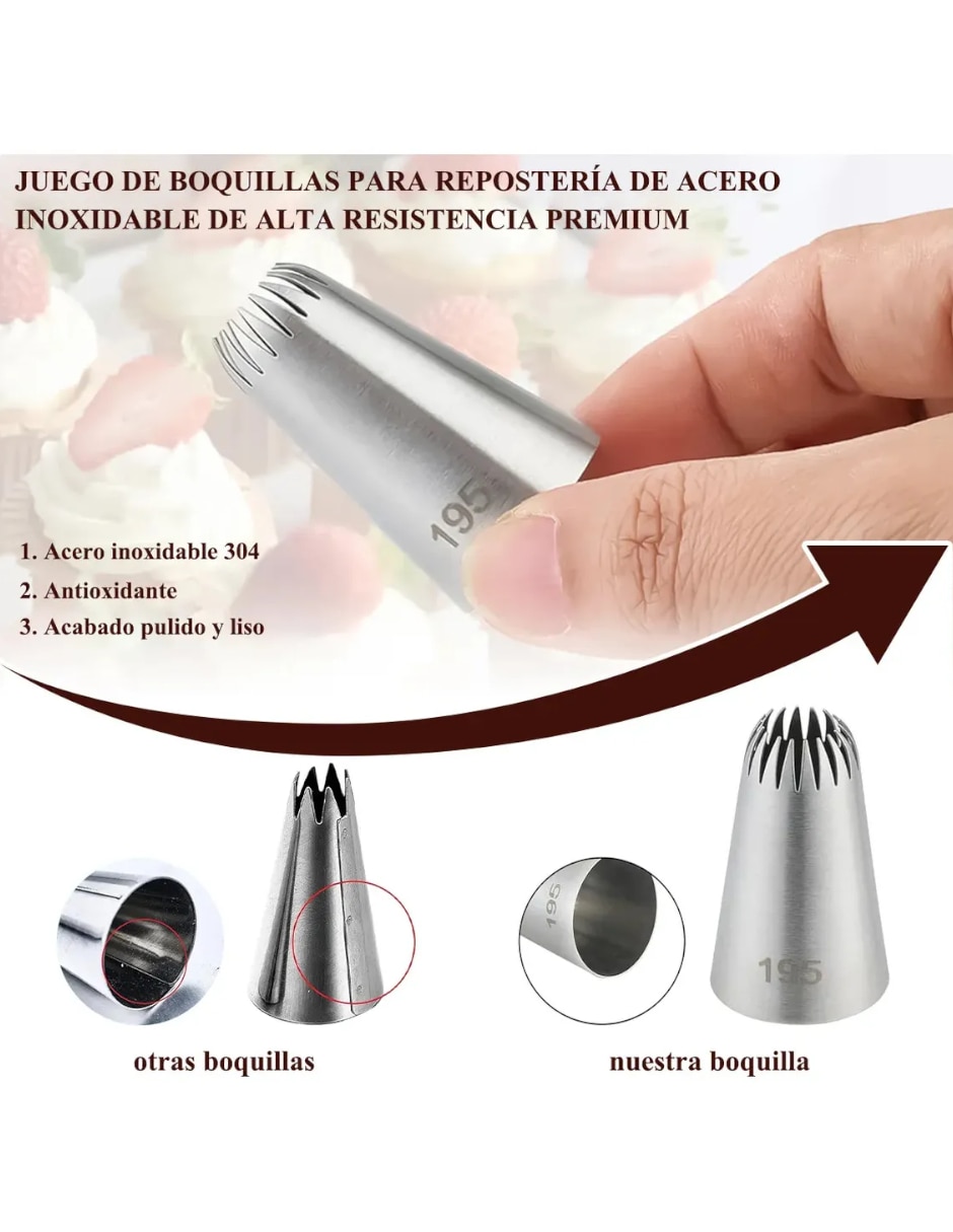Set de duyas 10 piezas piezas de acero inoxidable 3