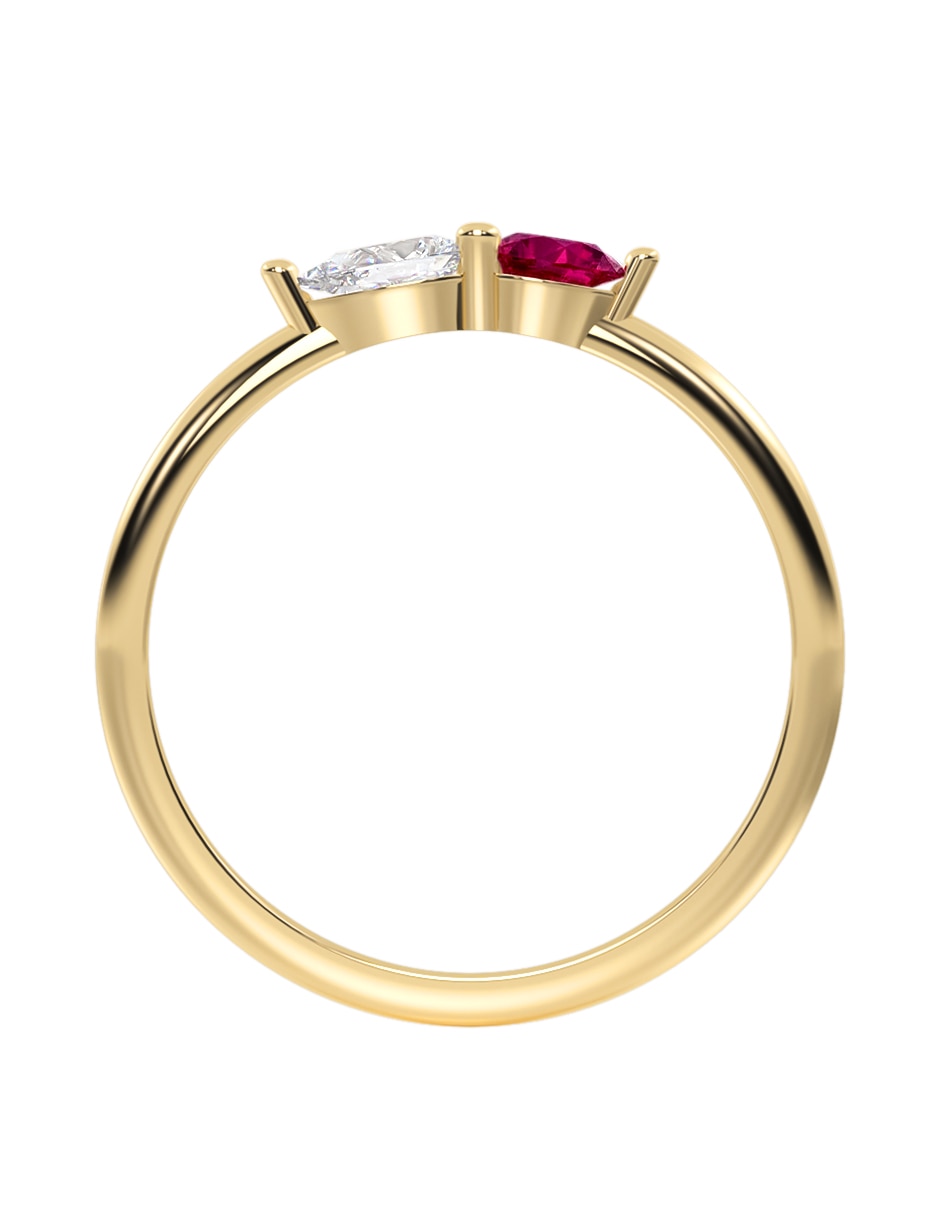 Anillo abba joyas 10 k de oro zirconia brillante