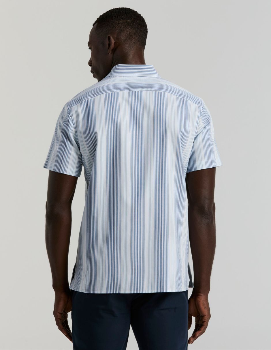 Camisa business casual de algodón y lino manga corta para hombre 5