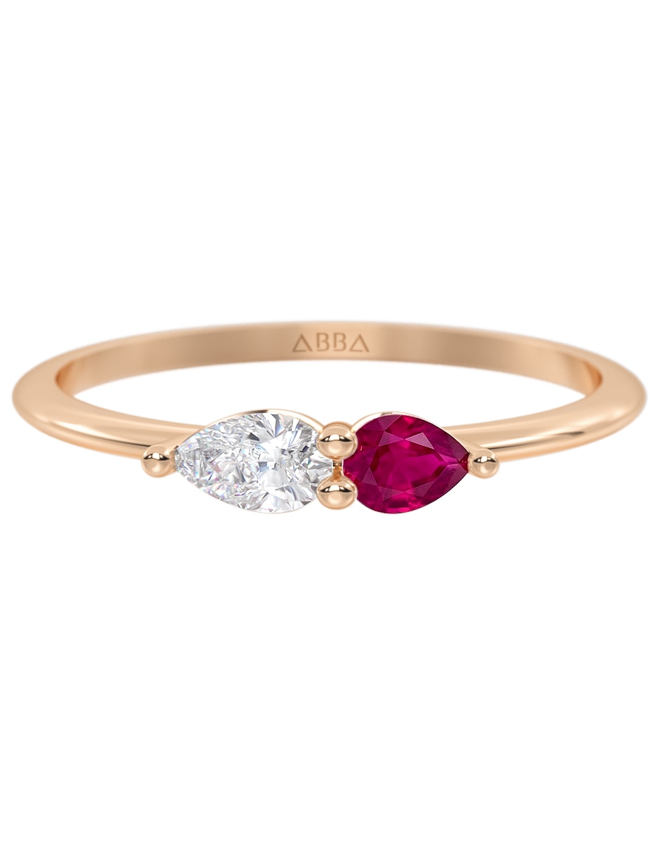 Anillo 10 k de oro zirconia brillante 1