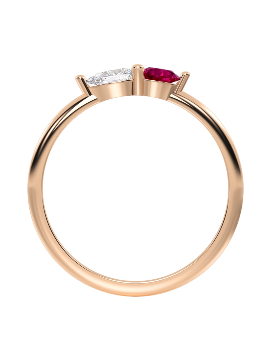 Anillo 10 k de oro zirconia brillante 2