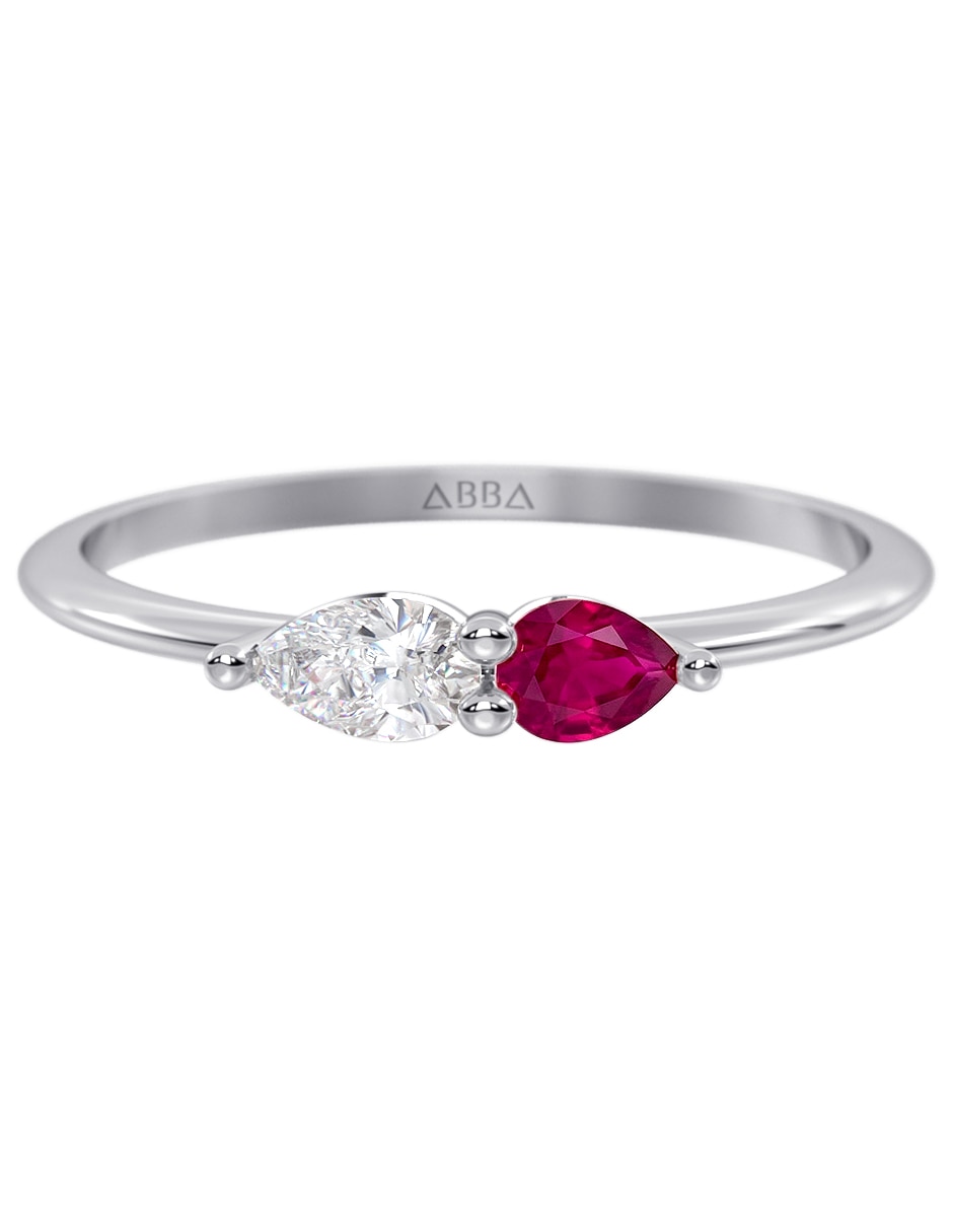 Anillo 14 k de oro zirconia brillante 1