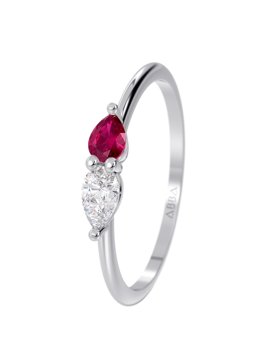 Anillo 14 k de oro zirconia brillante 2