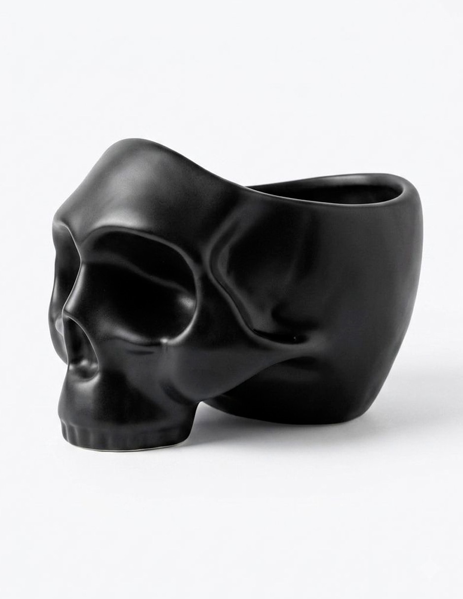 Figura decorativa de calavera de cerámica