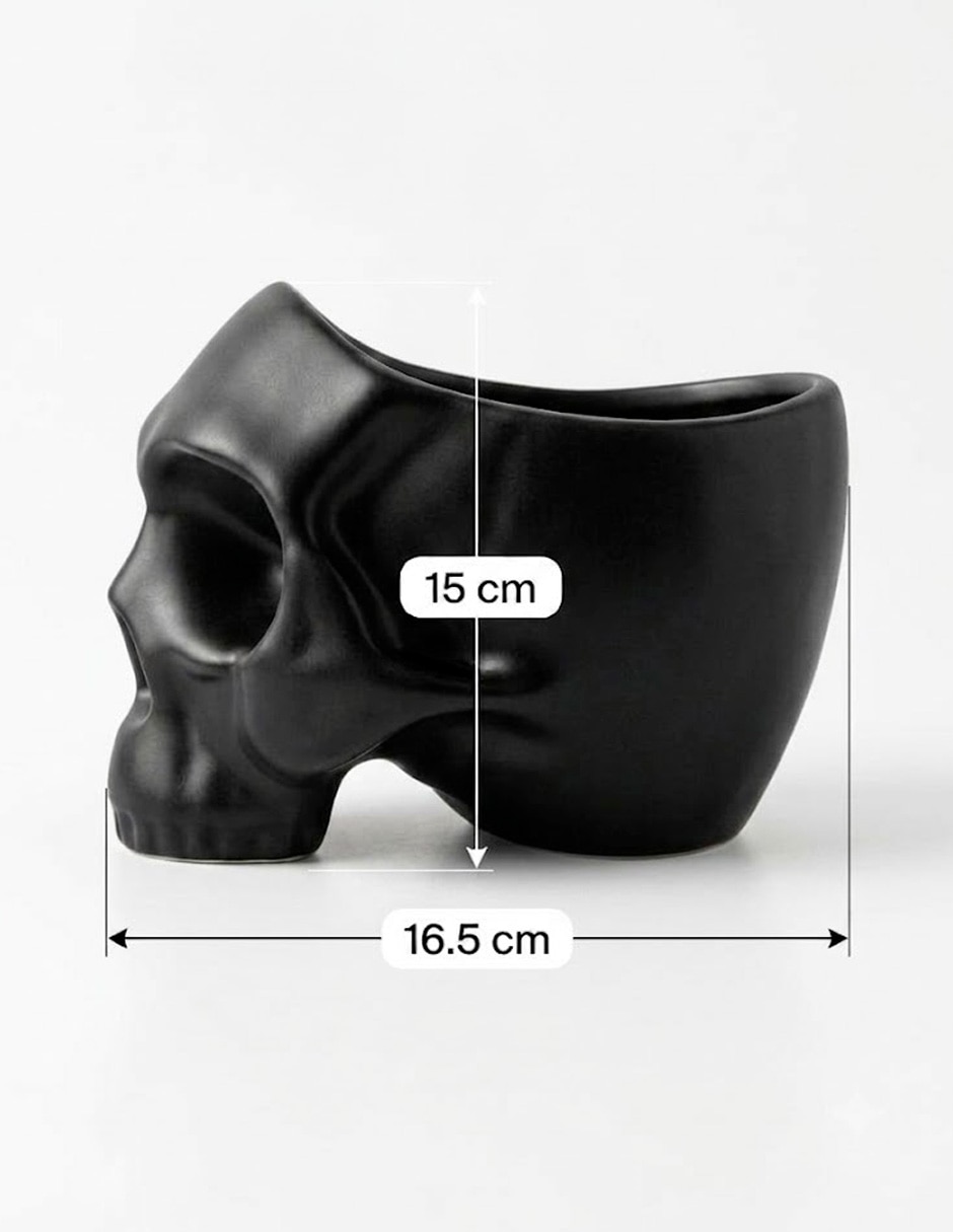 Figura decorativa de calavera de cerámica 6