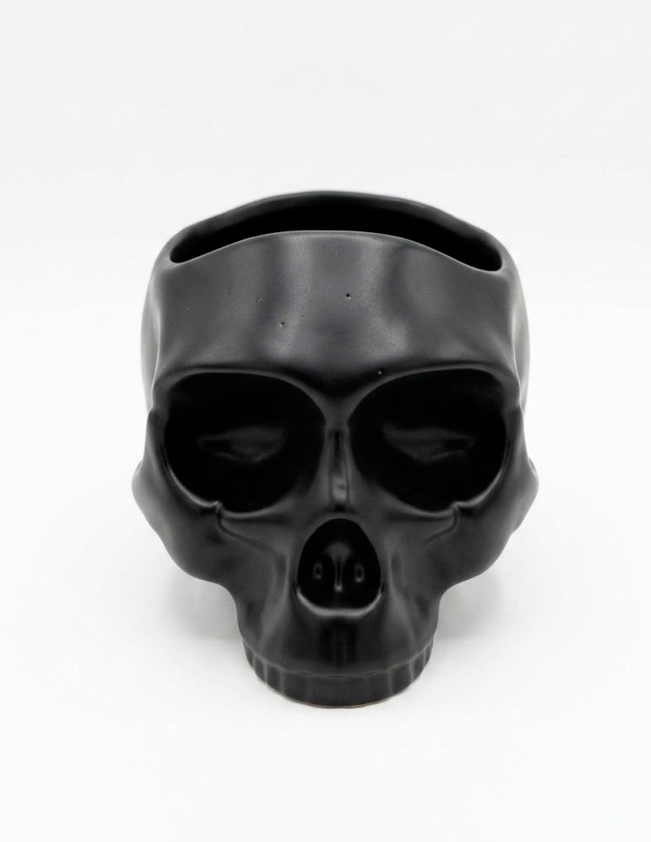 Figura decorativa de calavera de cerámica 5