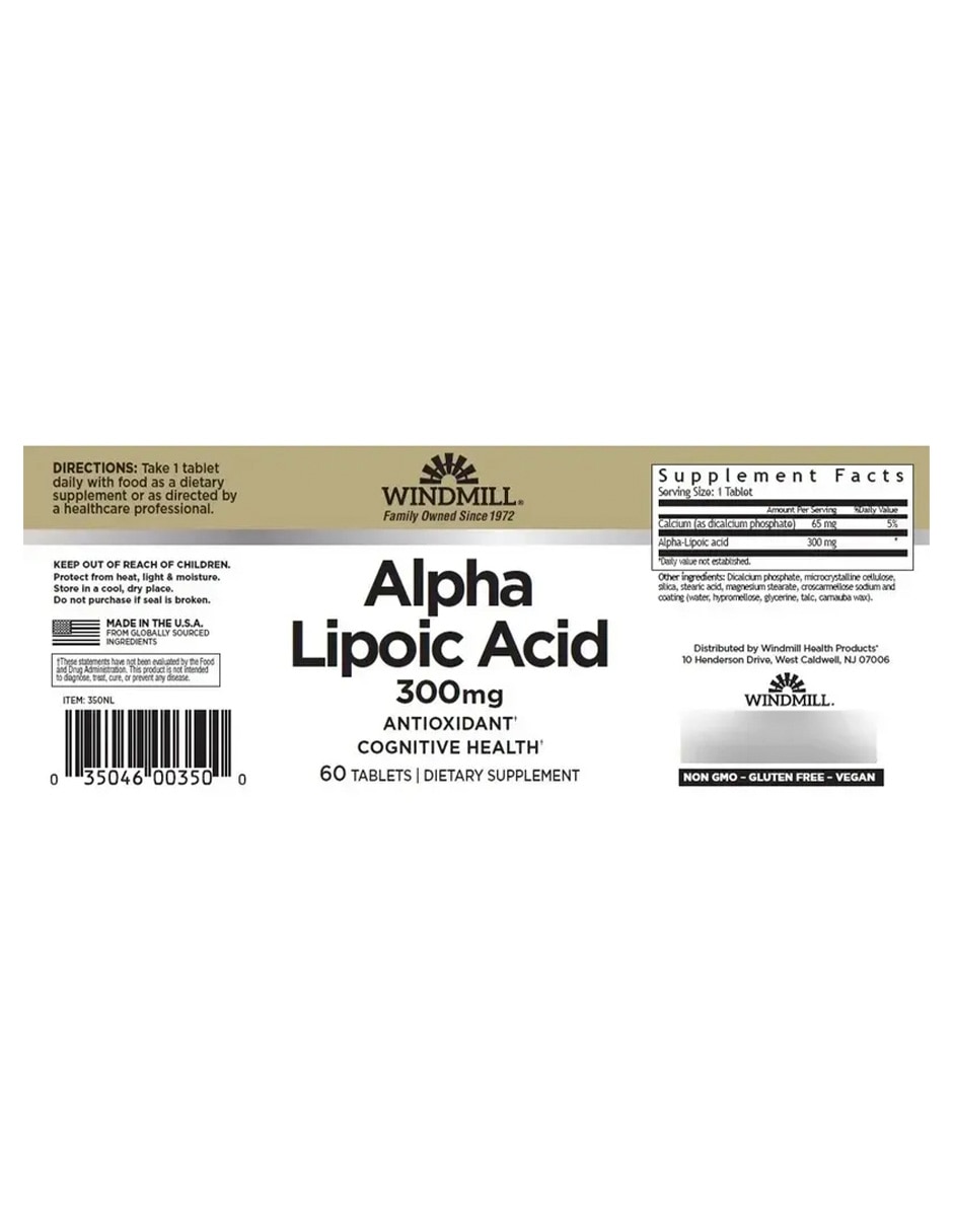Ácido alfa lipoico de 60 Cápsulas 2