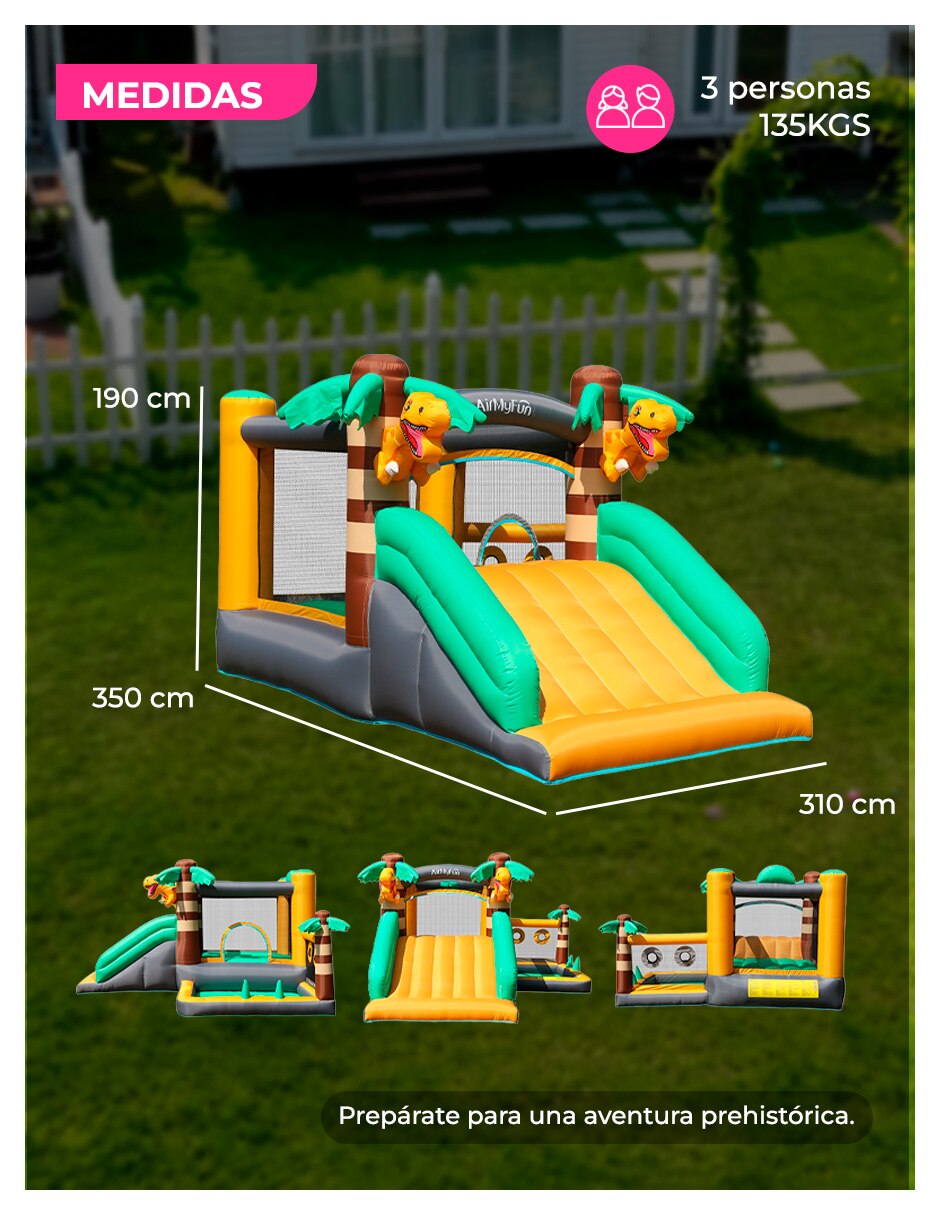 Brincolin inflable forma de dinosaurio 6