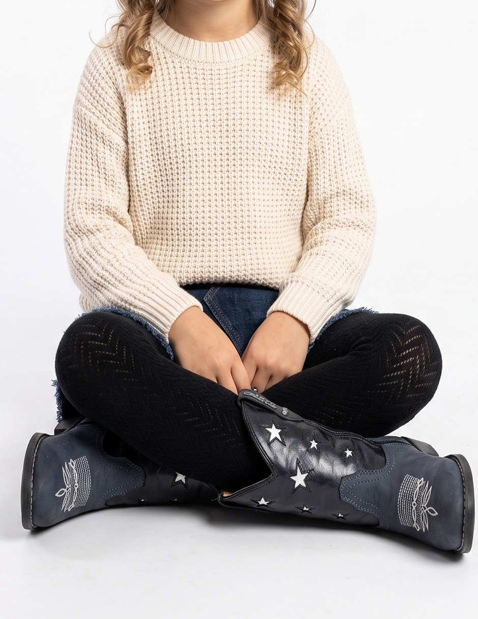 Bota de piel Bota Vaquera para niña 4