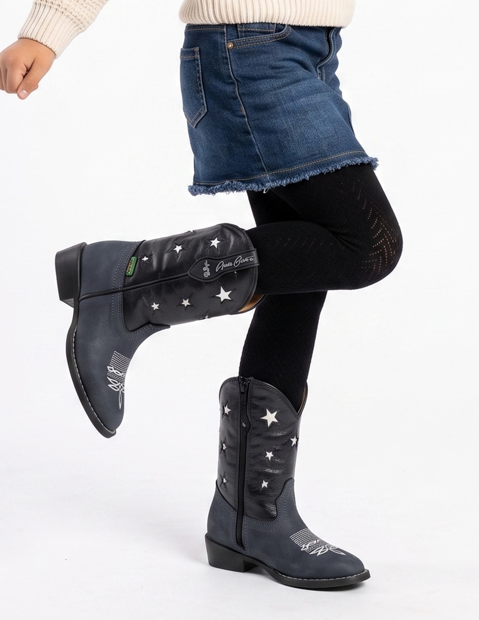 Bota de piel Bota Vaquera para niña 6