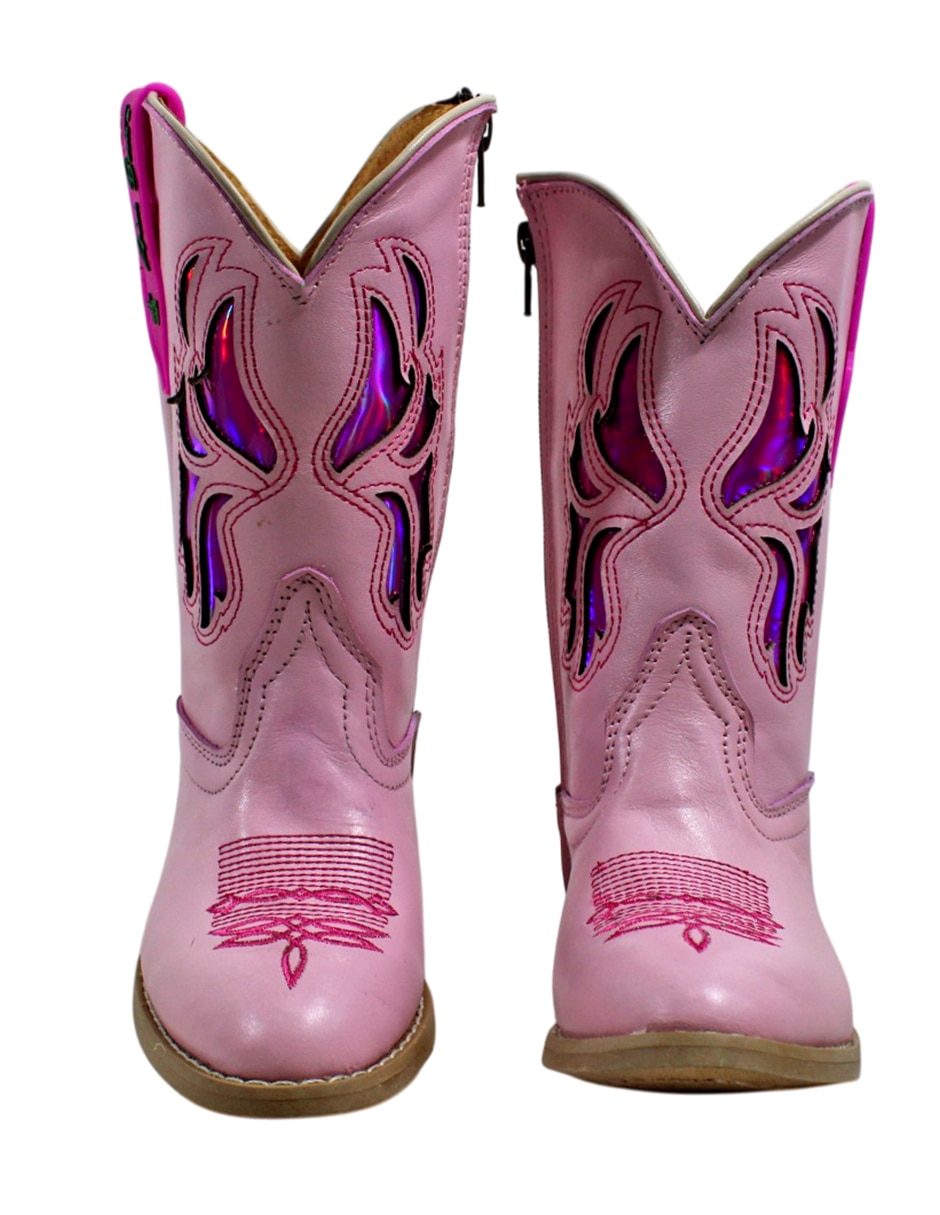Bota de piel cowboy para niña 12