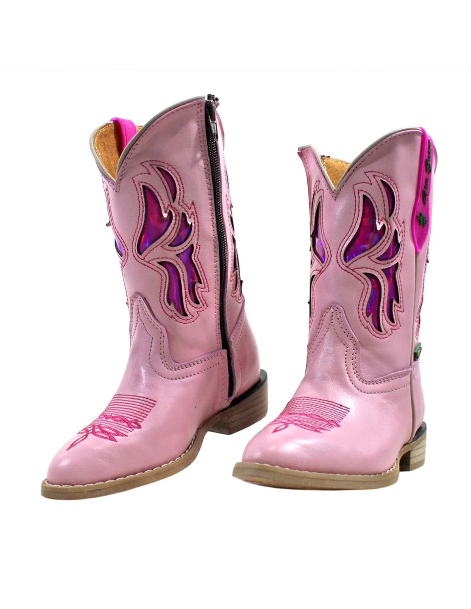 Bota de piel cowboy para niña 10