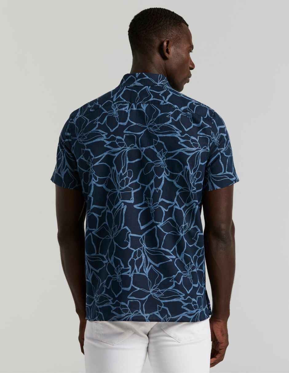 Camisa casual de lino y algodón manga corta para hombre 3