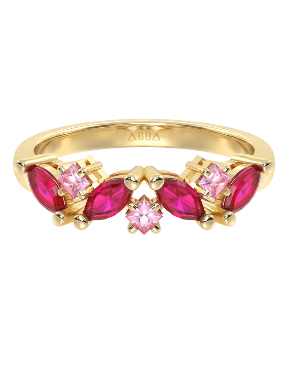 Anillo 14 k de oro zirconia brillante