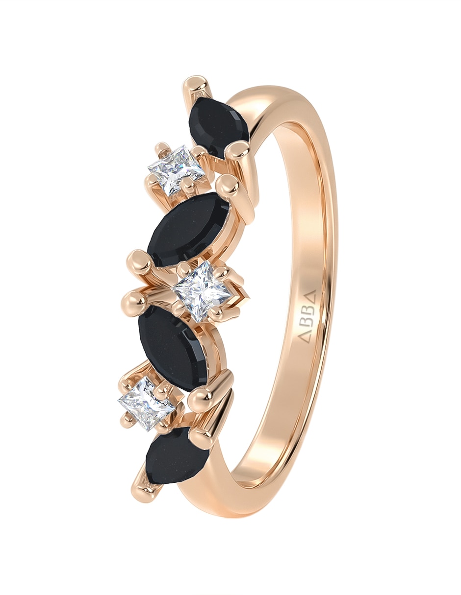 Anillo 10 k de oro zirconia brillante 2