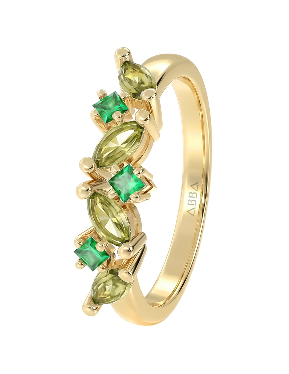 Anillo 14 k de oro zirconia brillante 5