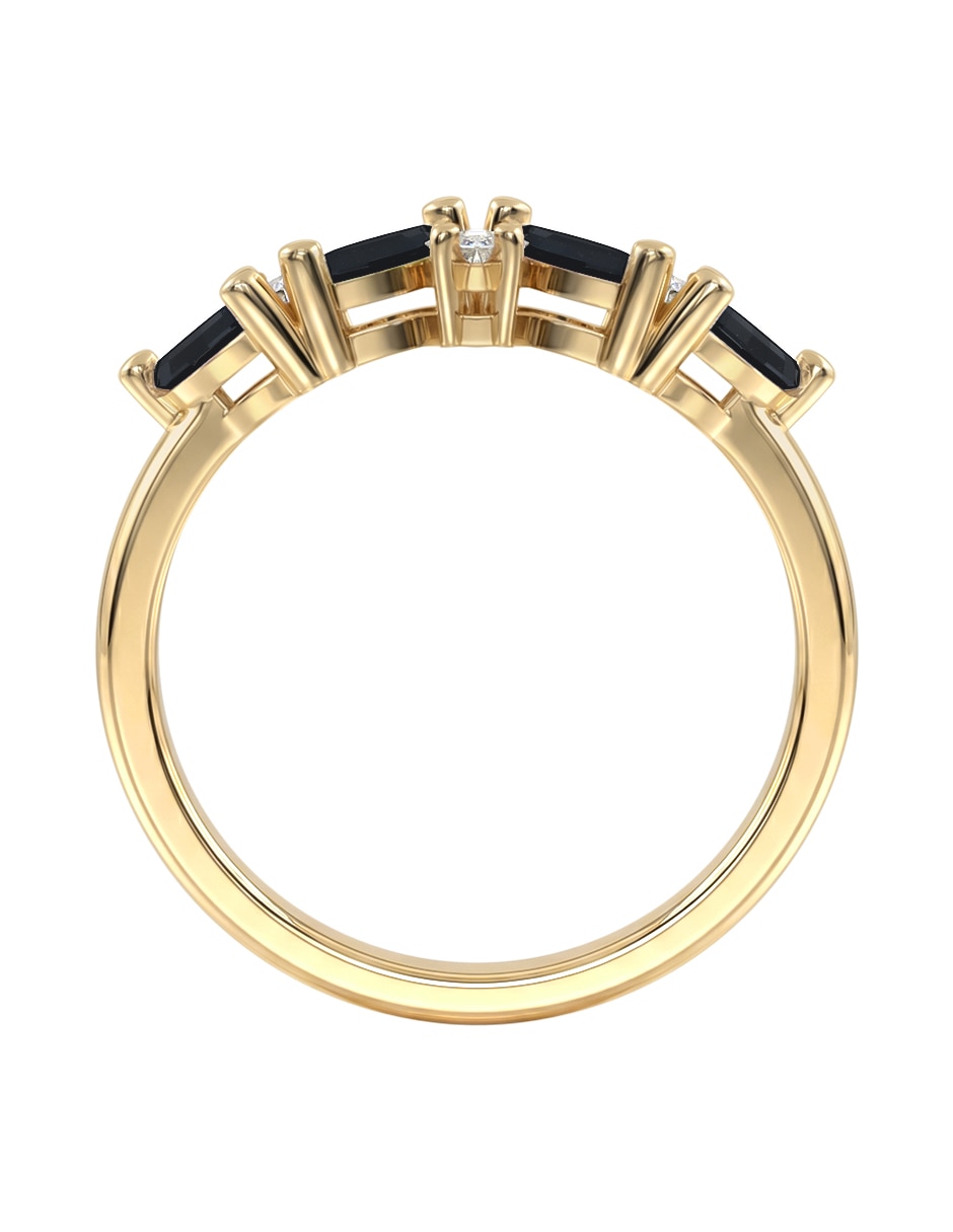 Anillo abba joyas 10 k de oro zirconia brillante