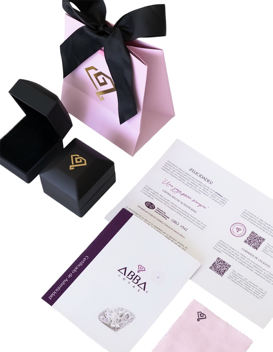 Anillo 14 k de oro zirconia brillante 4