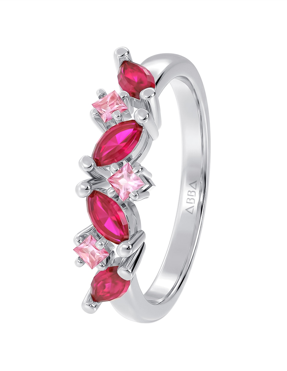 Anillo 14 k de oro zirconia brillante 5