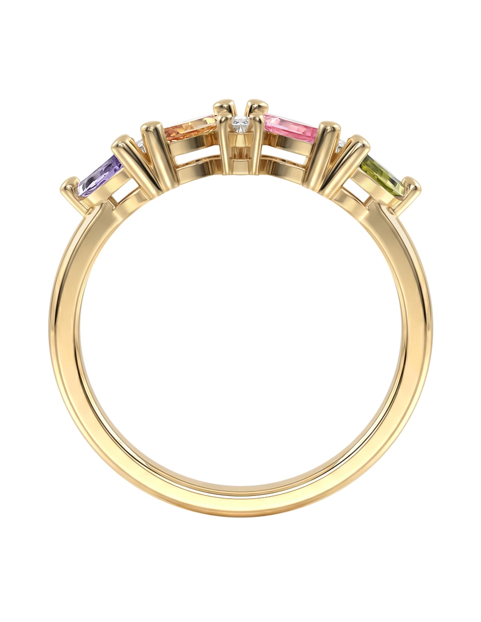 Anillo abba joyas 10 k de oro zirconia brillante