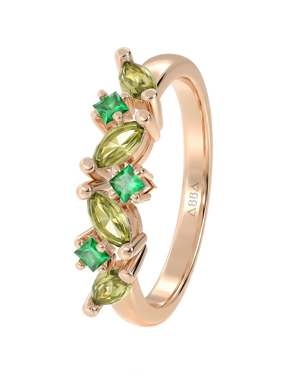 Anillo 14 k de oro zirconia brillante 5