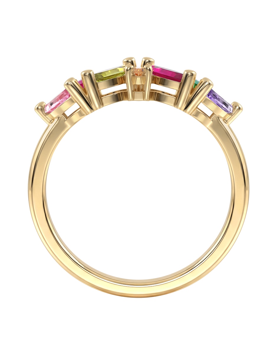 Anillo 10 k de oro zirconia brillante 2