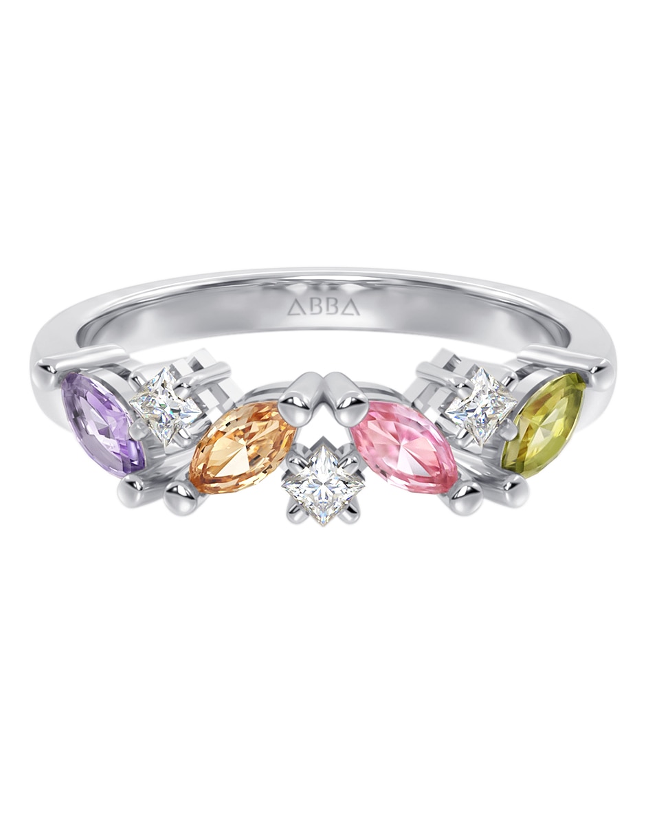 Anillo 10 k de oro zirconia brillante 1