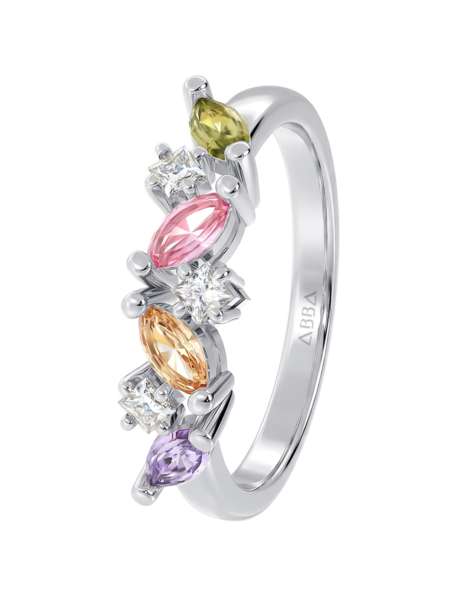 Anillo 10 k de oro zirconia brillante 2