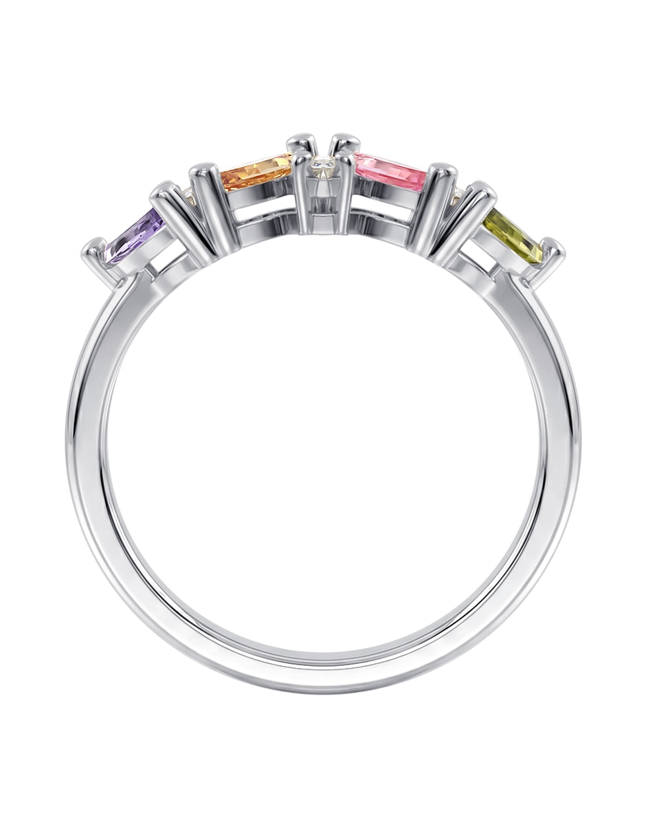 Anillo 10 k de oro zirconia brillante 5
