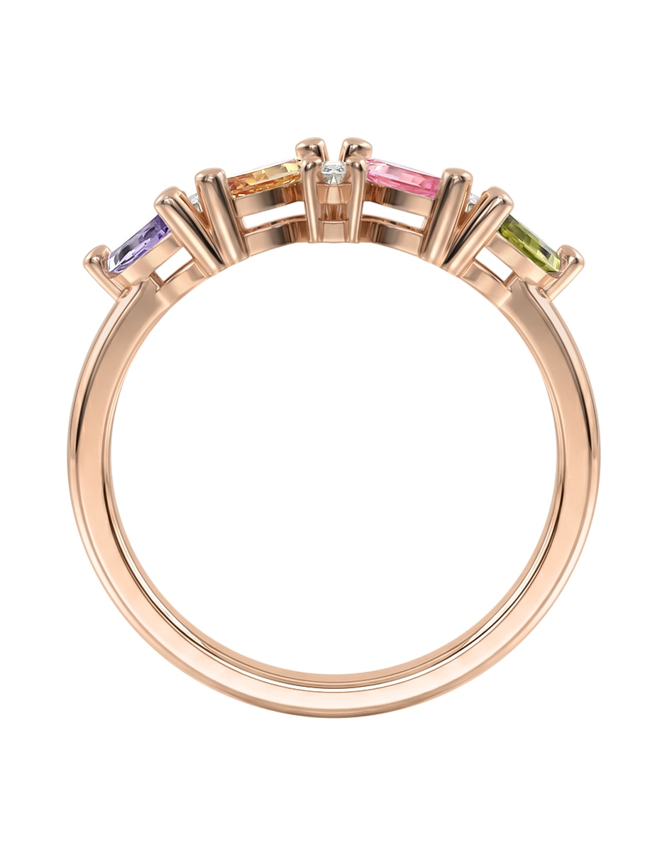 Anillo 14 k de oro zirconia brillante 5