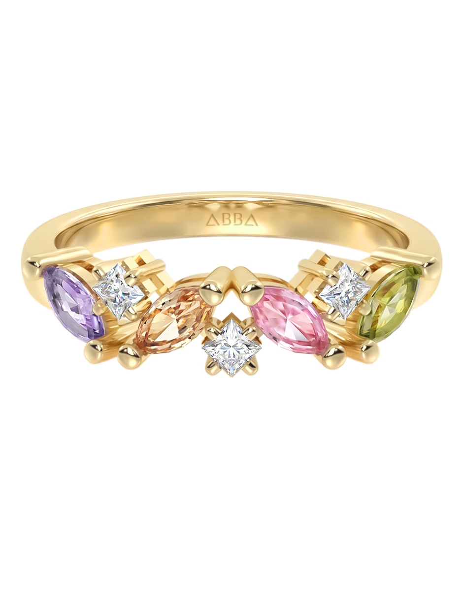 Anillo 14 k de oro zirconia brillante Anillo 14 k de oro zirconia brillante