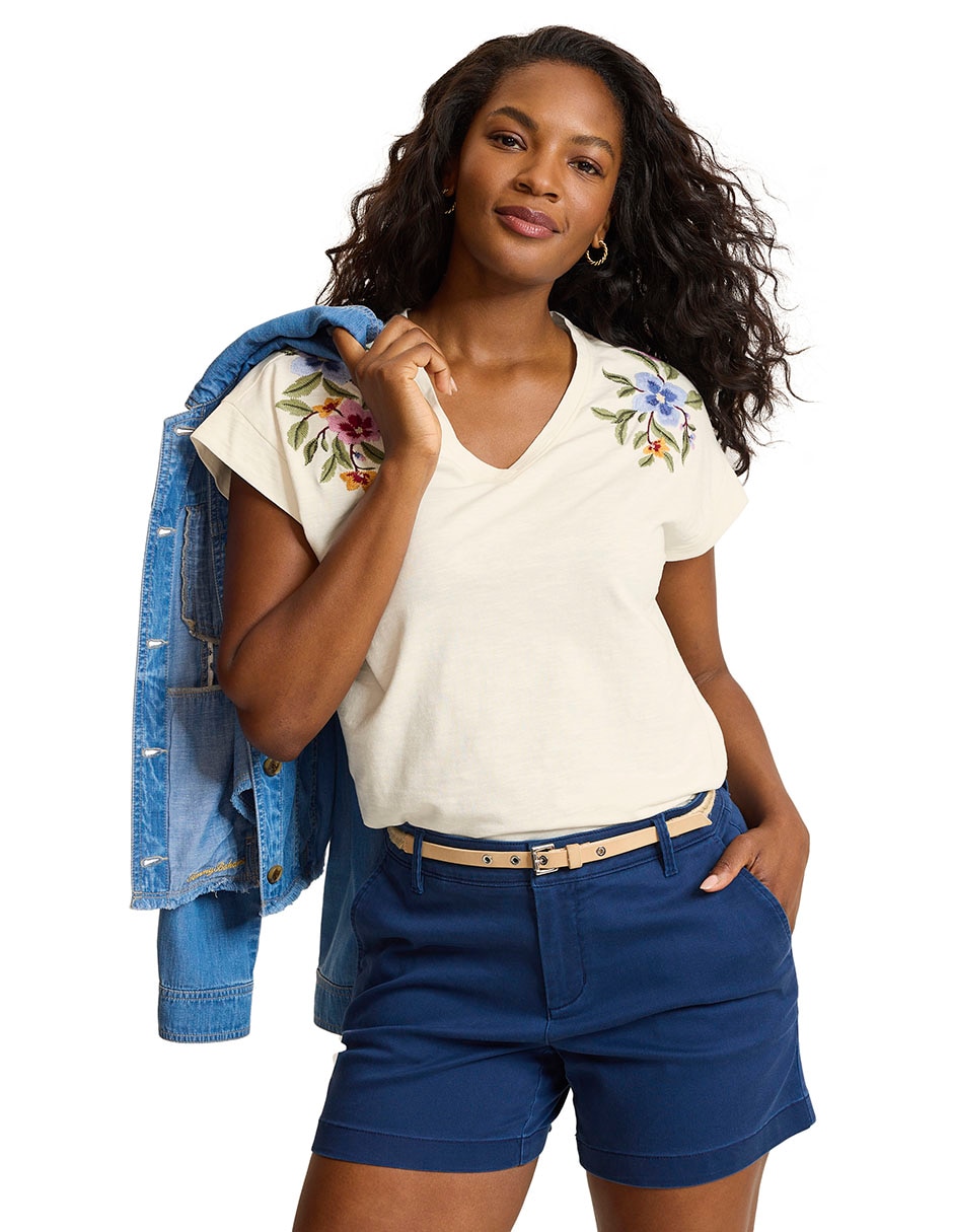 Playera manga corta cuello v mujer 3