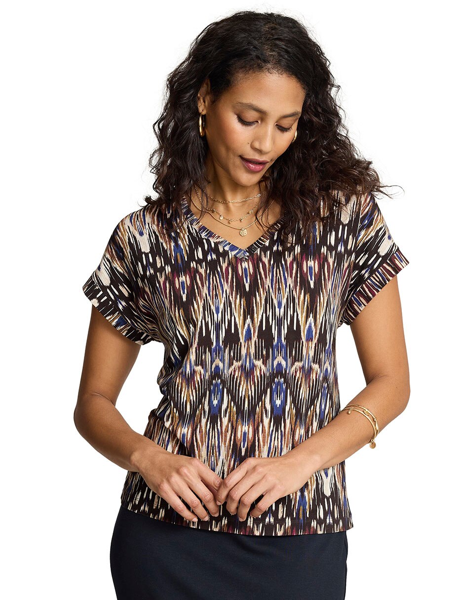 Playera manga corta cuello v mujer 3