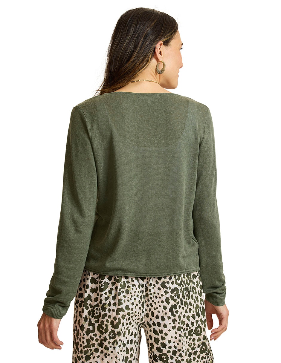 Suéter cuello V para mujer 3