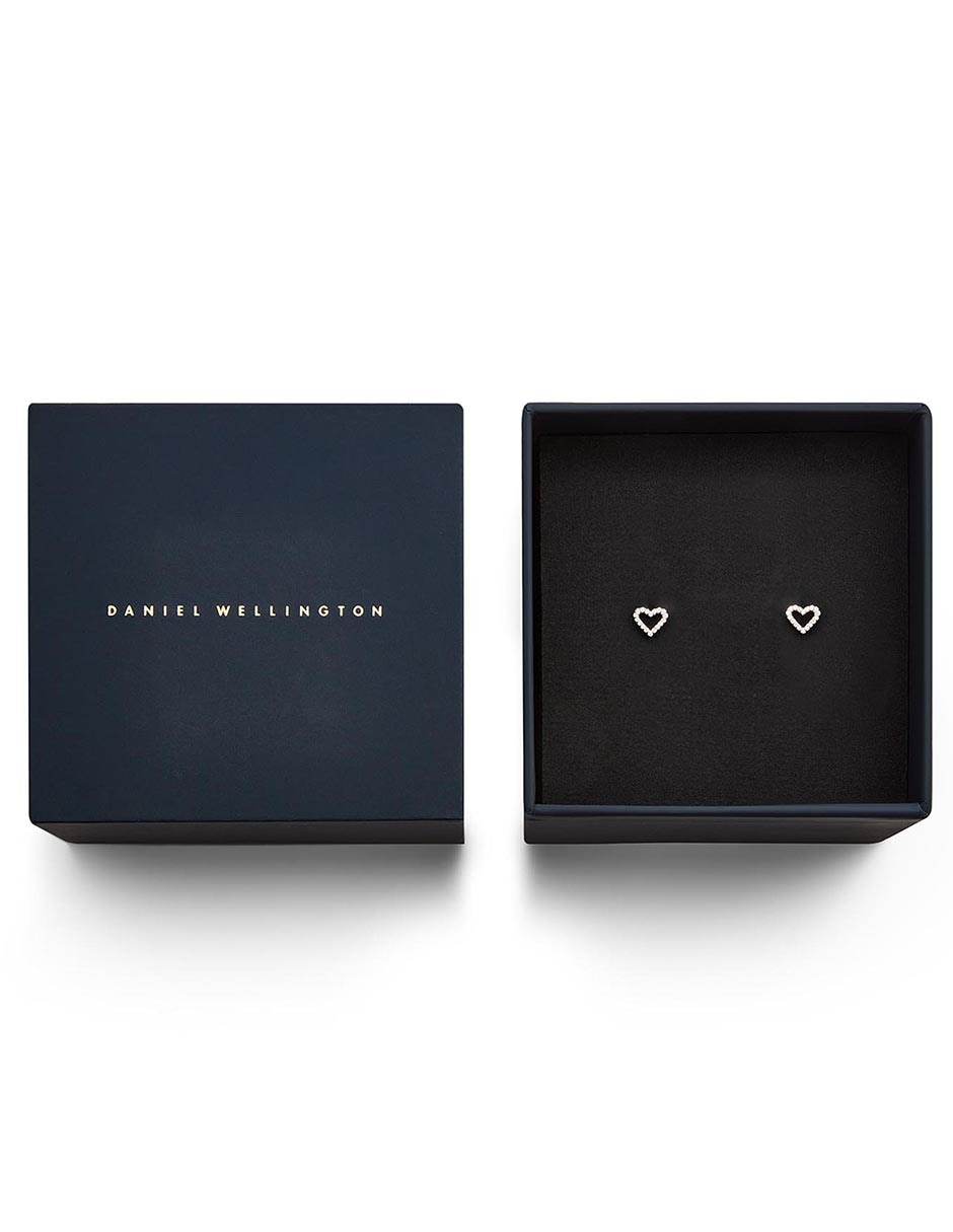 Set de aretes de corazón d wellington con acabado cristal