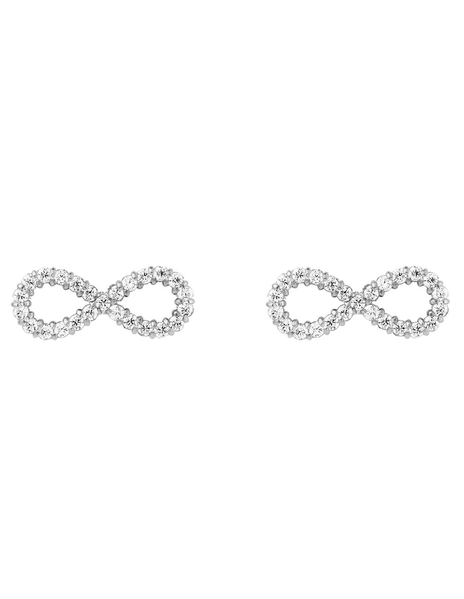 Set de aretes de infinito con acabado cristal Set de aretes de infinito con acabado cristal