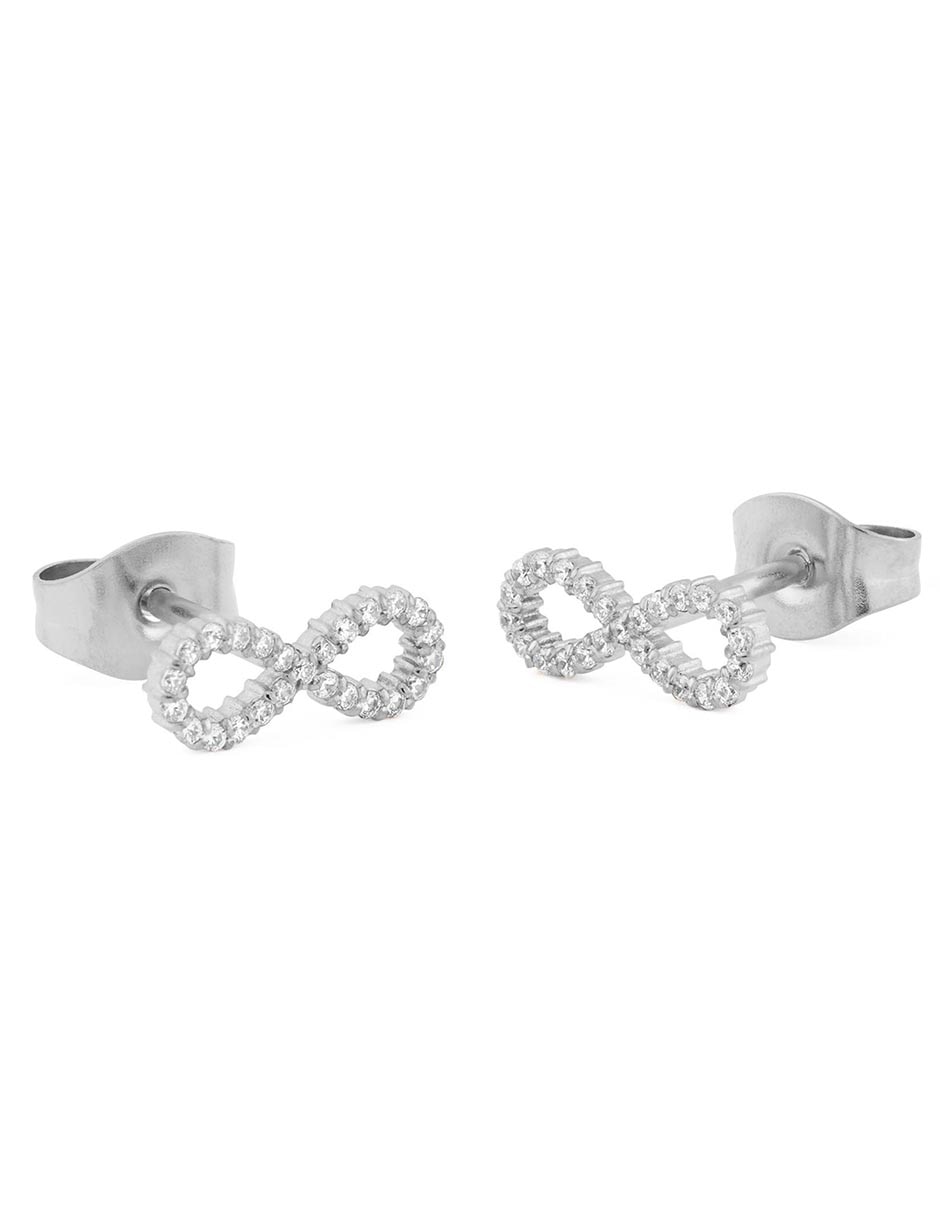 Set de aretes de infinito con acabado cristal 2