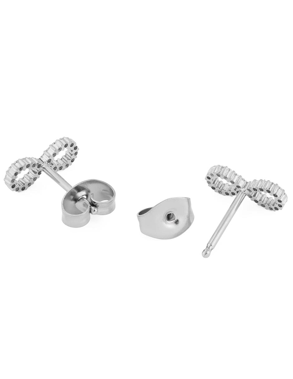 Set de aretes de infinito con acabado cristal 4