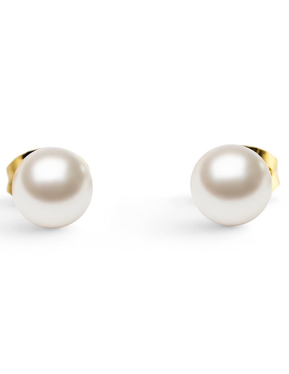 Set de aretes de perla d wellington con acabado perla