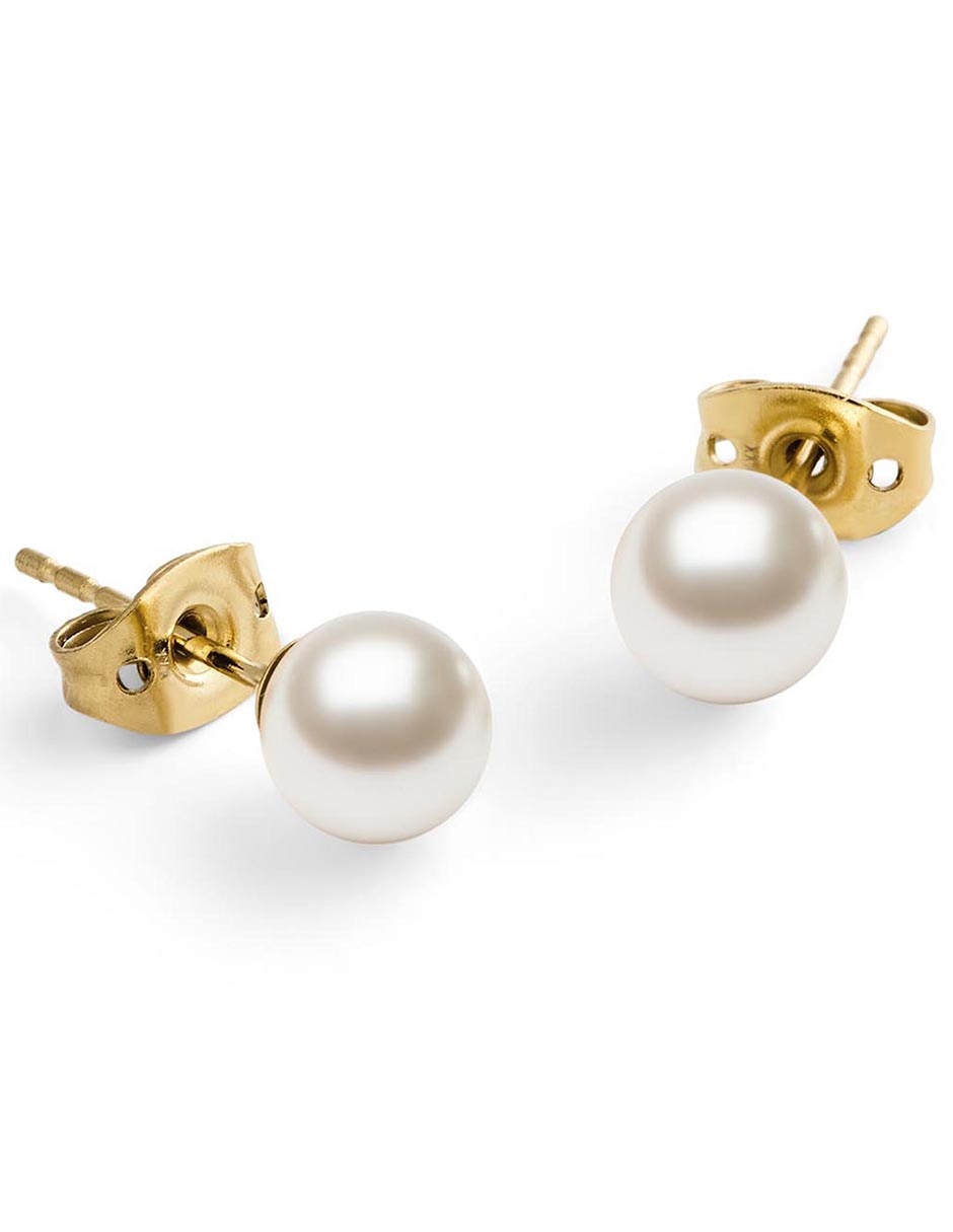 Set de aretes de perla d wellington con acabado perla