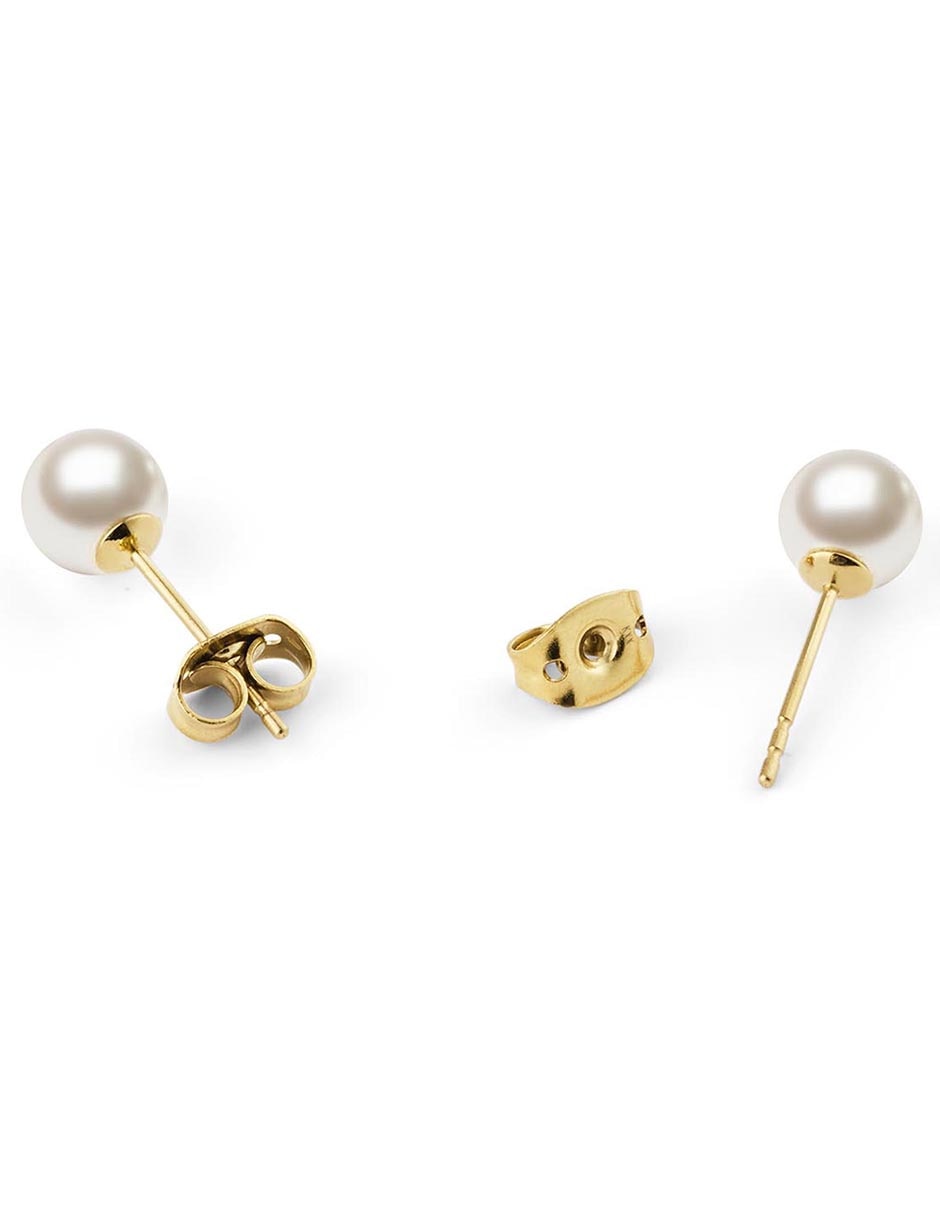 Set de aretes de perla d wellington con acabado perla
