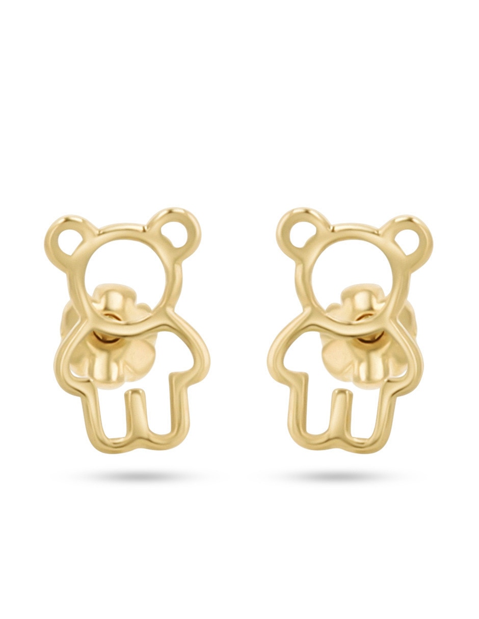 Broqueles de oso oso de oro amarillo 10 k con acabado brillante Broqueles de oso oso de oro amarillo 10 k con acabado brillante