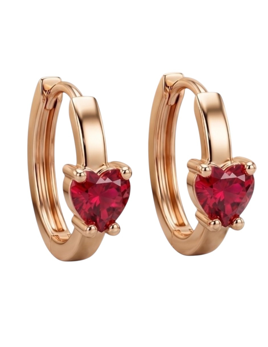 Huggies de corazón joyería de oro laminado 18 k con acabado brillante zirconia cúbica 1