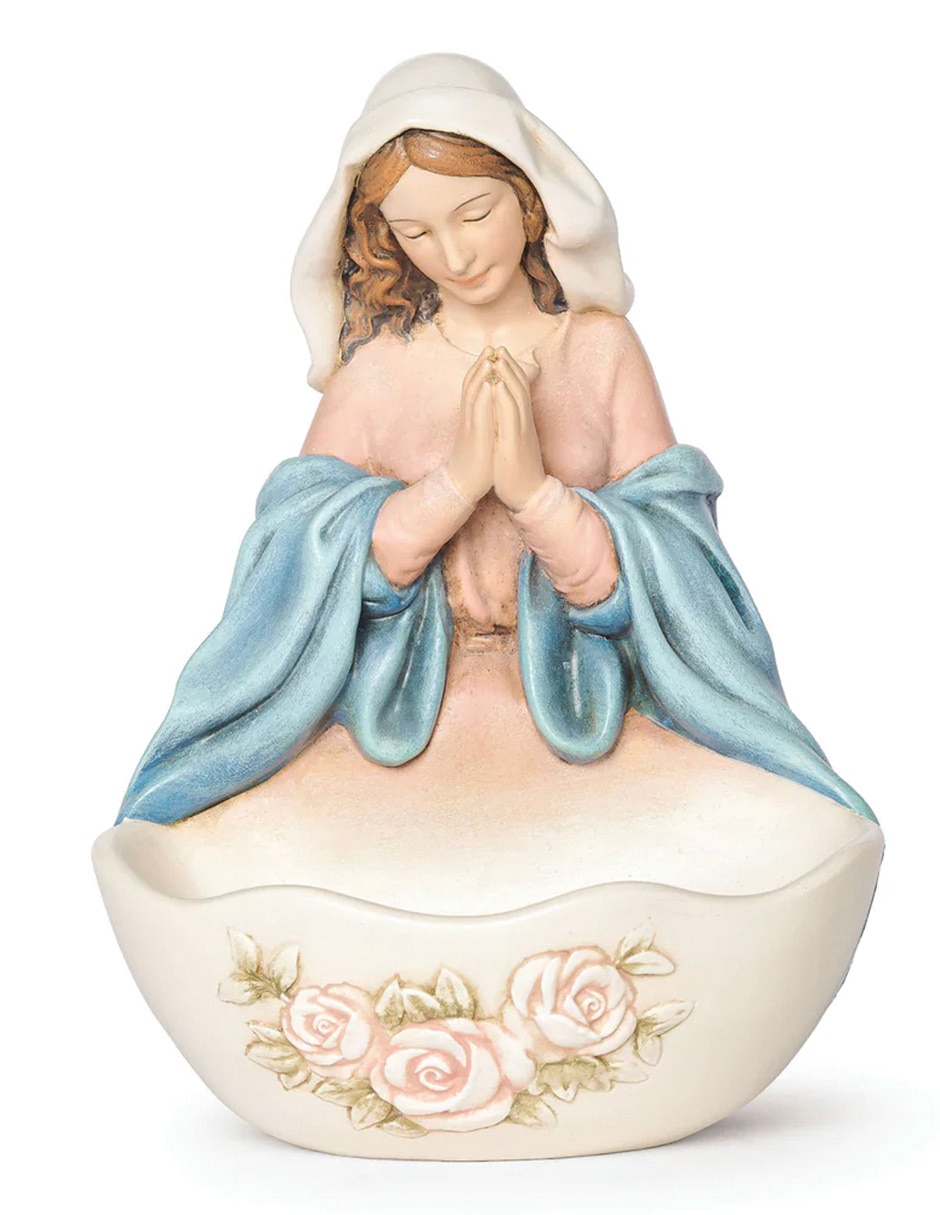 Escultura religiosa Virgen orando porta rosario Escultura religiosa Virgen orando porta rosario