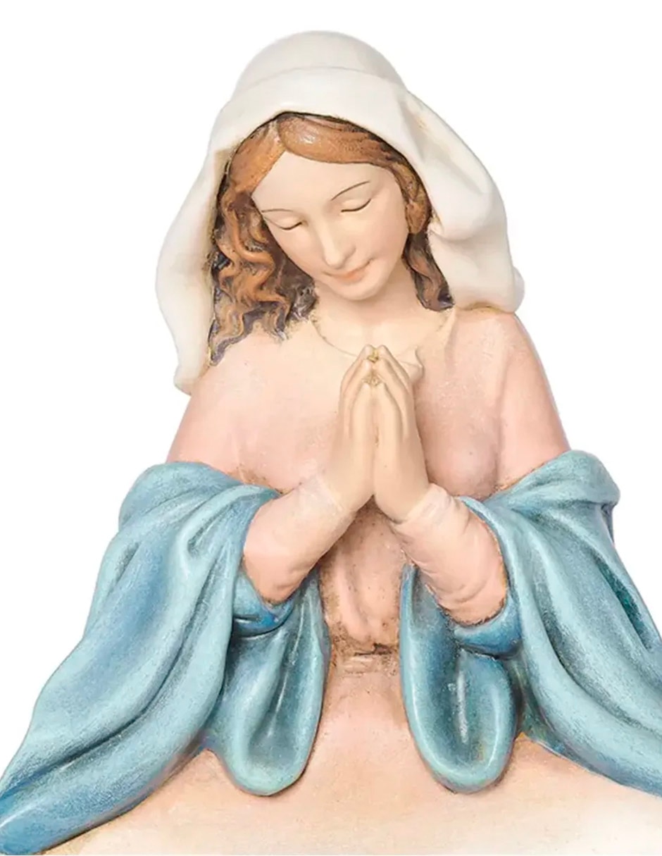 Escultura religiosa Virgen orando porta rosario 2