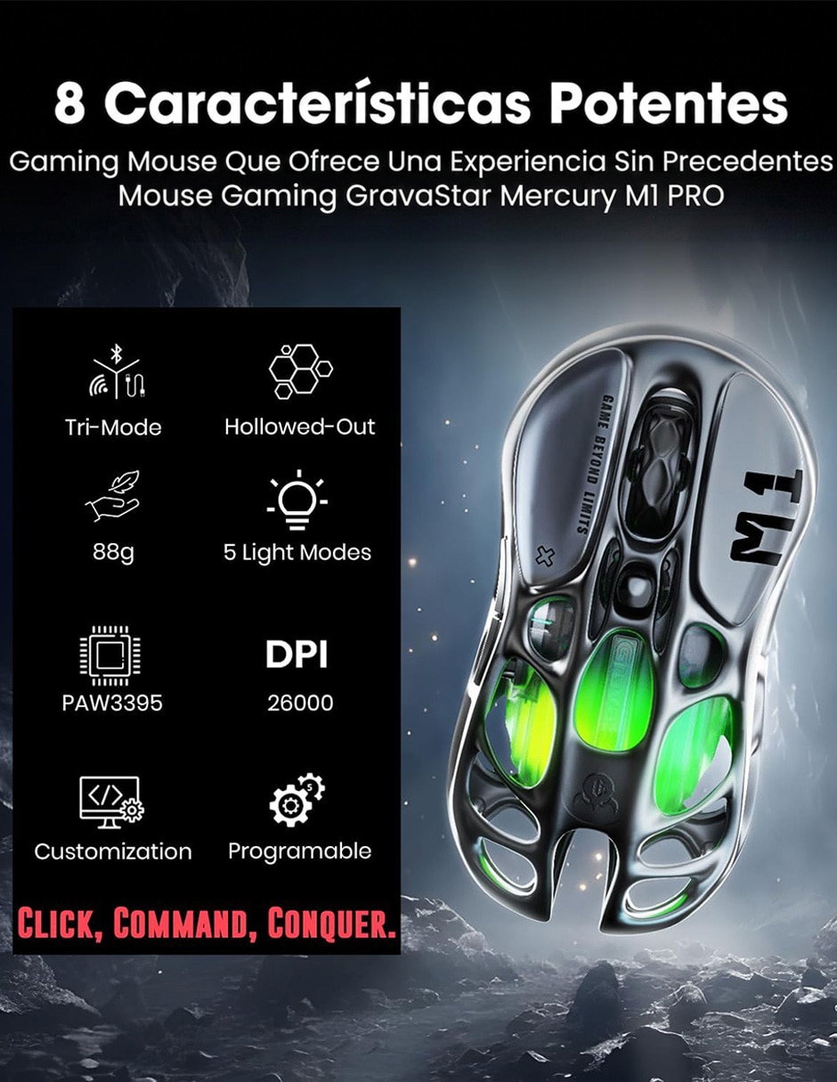 Mouse gamer Gravastar Mercury M1 Pro