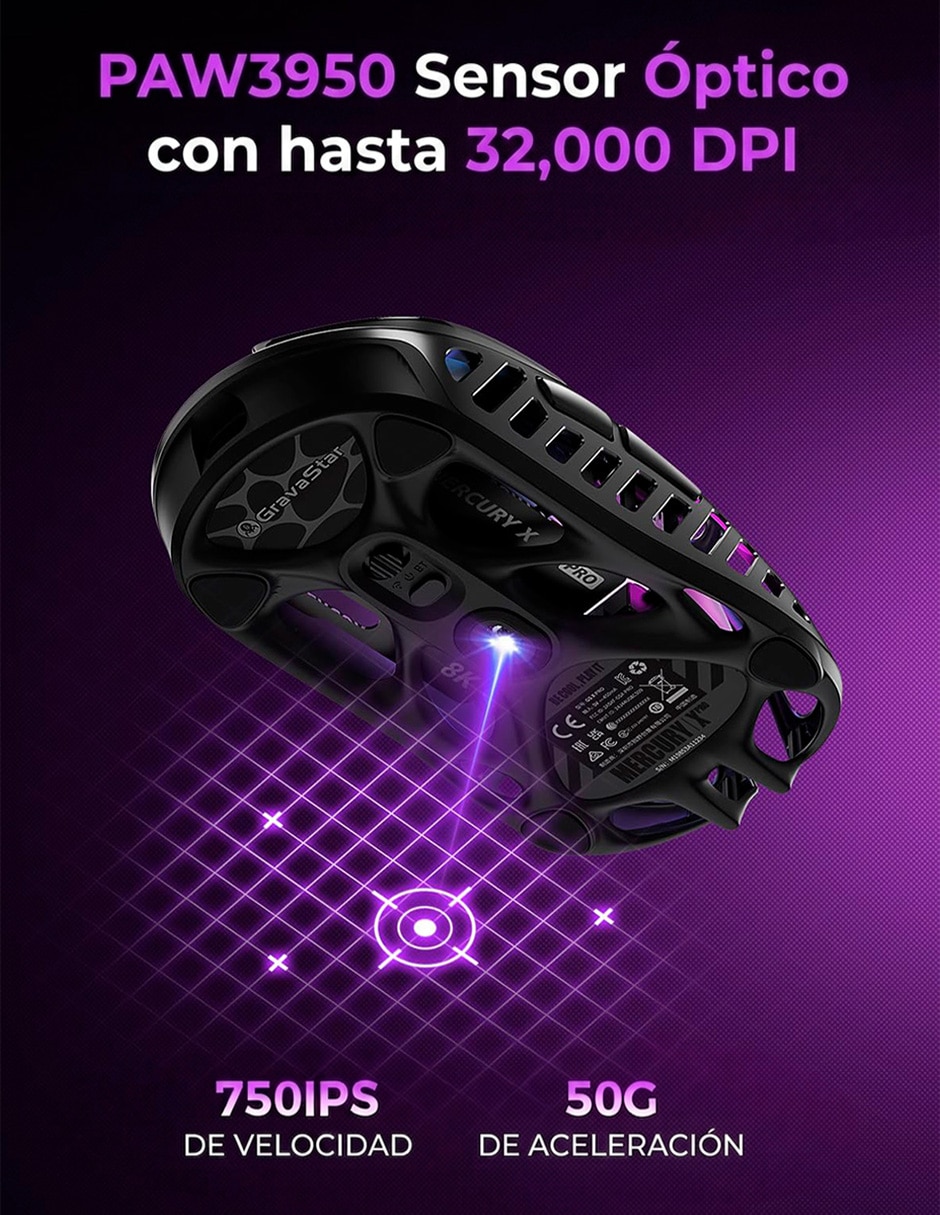 Mouse gamer Gravastar Mercury XPro 8K