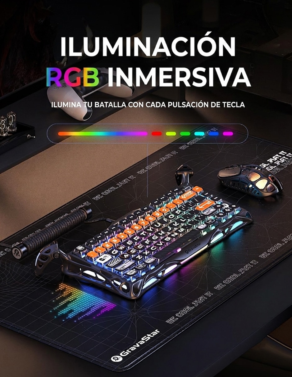 Alámbrica e inalámbrica QWERT inglés con interruptor Lineal (Red Black) Mercury K1 Pro 4