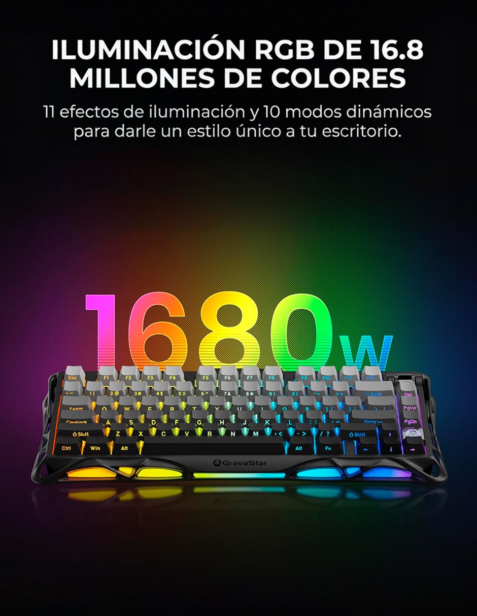 Teclado gamer alámbrica e inalámbrica QWERT inglés con interruptor Lineal (Red Black) Gravastar Mercury K1