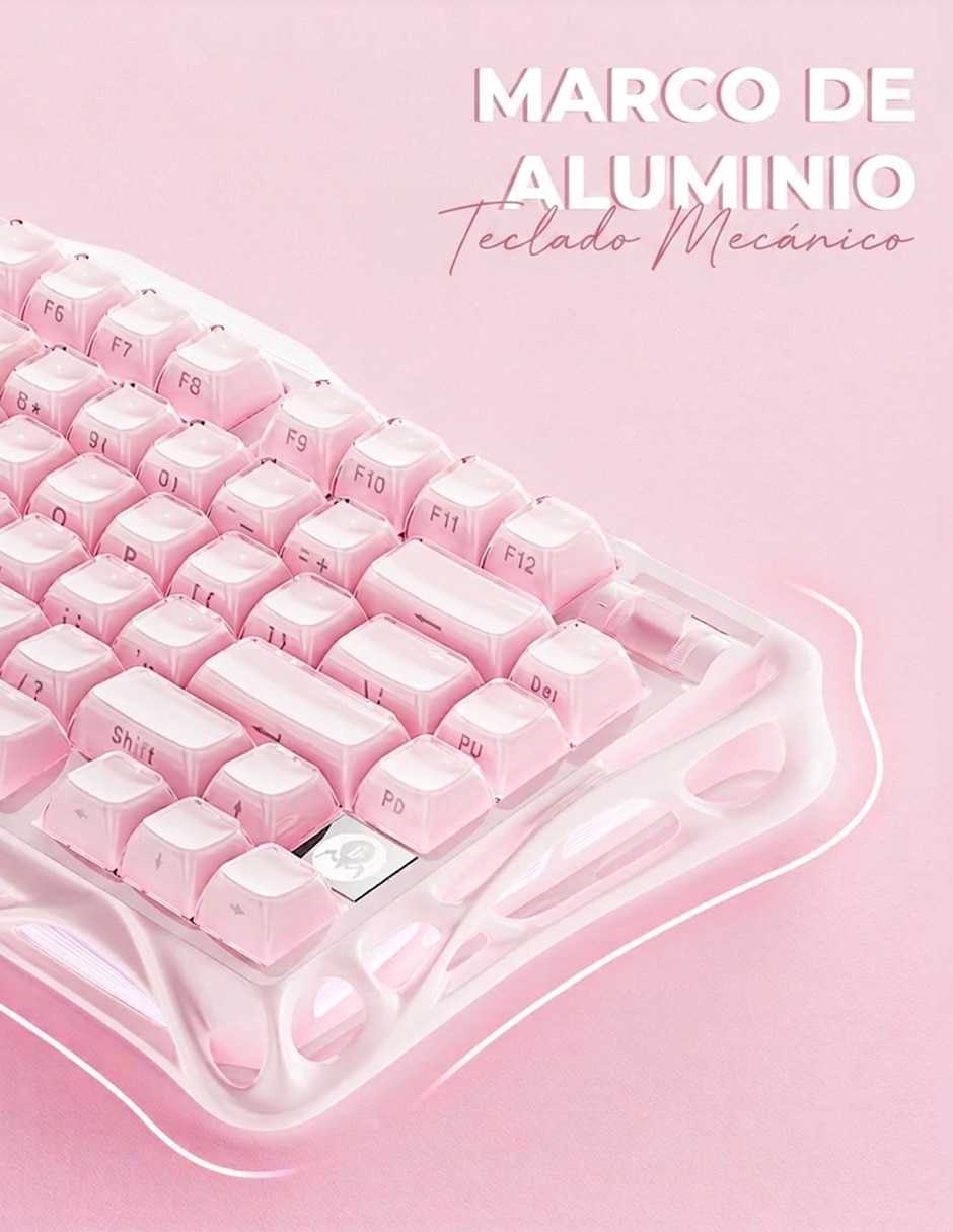 Teclado gamer alámbrica e inalámbrica QWERT inglés con interruptor Lineal (Red Black) Mercury K1 2